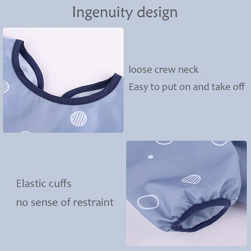 MOTEERLLU Coverall Baby Feeding Bib for Eating,Long Sleeves Bib Attaches to Highchair and Table,Weaning Bibs - Image 6